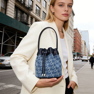 Custom Mini Bucket Bag Women Drawstring Handbag Fashion Small Capacity <b>Top</b> Handle Bag OEM Factory - Product Image 1