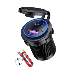 Chargeur de voiture QC3.0 18W, charge rapide PD20W, double port A+C, affichage numérique, type à clipser pour téléphones mobiles - Product Image 2