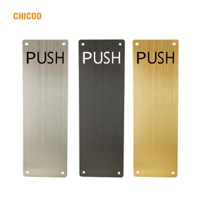 Metal <strong>Pull</strong> <strong>Push</strong> Handle Plate Stainless Steel Exterior <strong>Door</strong> <strong>Pull</strong> <strong>Sign</strong> Plate Wth Handle - Product Image 4