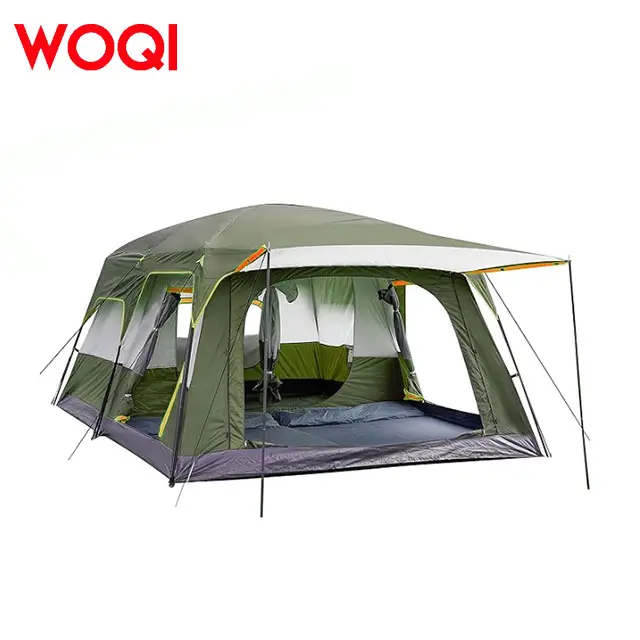 WOQI Large Outdoor Camping 4-6 Person Cabin Family Tent Waterproof Double Layer Camping Tent