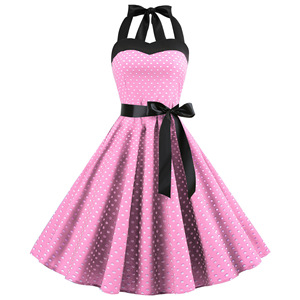 Nouvelle <span class=keywords><strong>robe</strong></span> d'été pour femmes à pois, style années 50 et 60, sexy, rétro, <span class=keywords><strong>Hepburn</strong></span>, <span class=keywords><strong>robe</strong></span> à bretelles, <span class=keywords><strong>robe</strong></span> femme, style pin-up, <span class=keywords><strong>robe</strong></span> de fête rockabilly - Product Image 5