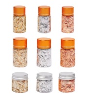Fournitures de cuisson de Noël feuille de métal feuille Rose argent doré flocon gâteau décoration des ongles 2G/3G/4G/5G/10G déchiqueté feuille d'or pour ongles