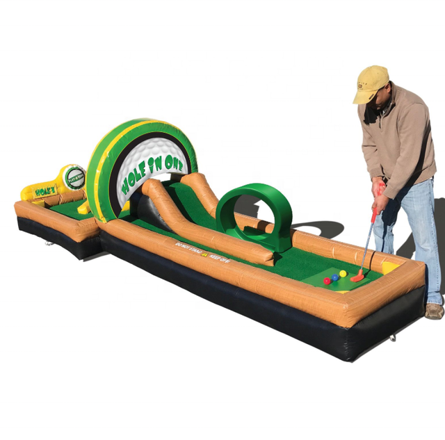Outdoor Fun Inflatable Mini Golf Set for Kids and Adults Portable Golf Course with Obstacles for Party Events