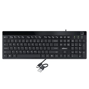 Teclado de Escritorio USB con Cable OEM ODM AKB140FB de Perfil Bajo con Lector de Huellas Dactilares Integrado, Compatible con <span class=keywords><strong>Windows</strong></span> Hello, Encriptación AES256 - Product Image 1