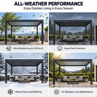 Pergola extérieure en aluminium sur mesure 3*3m 3*4m 3*6m, pavillon bioclimatique moderne avec toit à lames orientables télécommandées