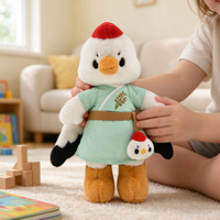 Peluche cigogne brodée avec logo personnalisé, fabrication OEM/ODM, oiseau en peluche doux, personnalisation du design, fabricant de peluches