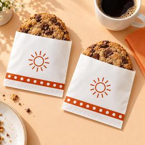 Bolsas de Papel Planas Impresas Personalizadas para Alimentos, sin Refuerzos Laterales, con Base Plegable, para Galletas, Hash Browns y Bocadillos - Product Image 3