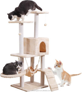 Pet Products Multi-layer Luxury Cat Climbing Frame Hammock Condo Kittens Interactive <b>Ball</b> Sisal Scratching Post Plush Cat Tree - Product Image 1