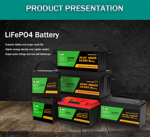 12.8V 25.6V 15-200Ah LiFePO4ディープサイクルバッテリー RV、船舶、ソーラー用鉛蓄電池代替品 BMS搭載 4000～10000サイクル -20～60℃対応 - Product Image 2