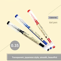 Stylo gel rétractable minimaliste à corps transparent, encre fluide 0,38 et 0,5 mm, pour l'écriture quotidienne