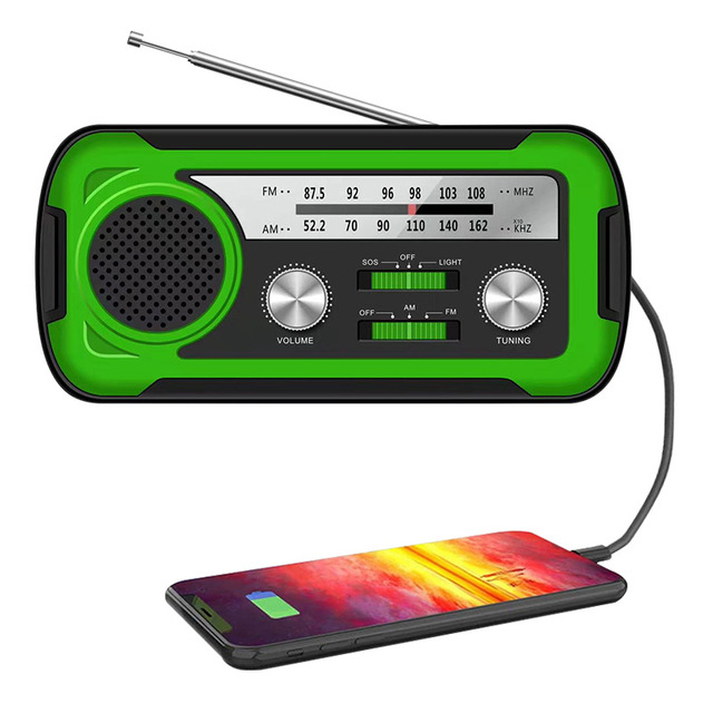 Wholesale Outdoor Camping Emergency Solar Radio with Flashlight Hand Crank Power Portable AM/FM Rechargeable Battery Power Bank