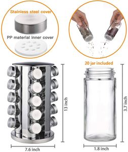 Wholesales Custom Kitchen Countertop Metal Round <b>Rotating</b> <b>Rack</b> for <b>Storage</b> 20 Spice Jars - Product Image 2