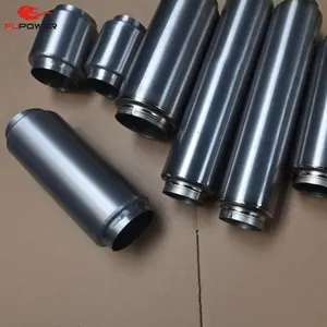 4 "silenciadores 18" comprimento total Titanium polimento Finish