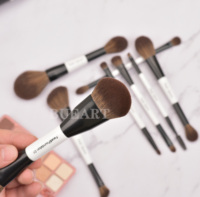 Daily Queen & Mor-phe 8 pinceaux de maquillage double-embout en bois, manche brun, qualité supérieure, sensation luxueuse, logo personnalisé
