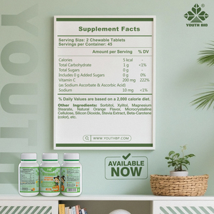 Comprimés à croquer de vitamine C 200 mg à haute teneur OEM, vitalité toute l'année, parfaits pour les voyageurs, <span class=keywords><strong>orange</strong></span>, adultes, en stock, prix d'usine - Product Image 5