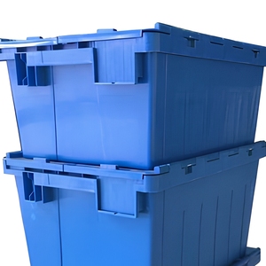 Conteneur en <span class=keywords><strong>plastique</strong></span> empilable et emboîtable perforé avec couvercle articulé, boîtes de transport à couvercle articulé, caisses détachables, <span class=keywords><strong>caisse</strong></span> de liquidation - Product Image 4