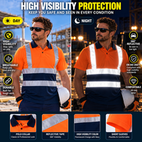 Chemise de travail haute visibilité réfléchissante à manches courtes, séchage rapide, pour aéroport, contrôle de la circulation, construction, mineur, uniforme de travail