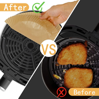 Papiers de cuisson épais en pâte vierge pour friteuse à air - Résistants à la chaleur, jetables, résistants à la déchirure, ajustement universel, qualité alimentaire, pour une cuisson saine