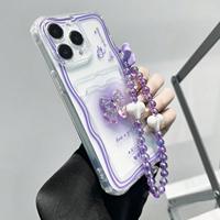 Coque de téléphone transparente avec porte-cartes et chaîne, motif nœud papillon DIY, pour iPhone 16 Plus, 15, 17, 11 Pro Max – Offre Spéciale