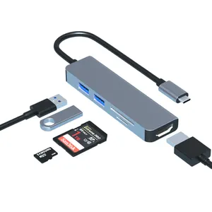 Yüksek kalite USB 3.0 USB 2.0 SD TF HDMI 5 in 1 tip C Hub 5 in 1 Hub Laptop için