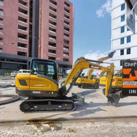 Mini-excavatrice d'occasion 6t XE60G PRO, moteur Mitsubishi, faible bruit, haute économie de carburant, système d'injection mécanique de carburant, 0,22m