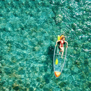 Botes de remos dobles transparentes de plástico <span class=keywords><strong>pequeño</strong></span> de nuevo diseño, canoa de cristal/<span class=keywords><strong>Kayak</strong></span>, <span class=keywords><strong>kayak</strong></span> de fondo transparente con paleta - Product Image 1