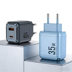 อะแดปเตอร์แปลงไฟ GaN 35W ปรับแต่งได้ ได้รับการรับรองมาตรฐาน CE FCC ETL ที่ชาร์จ GaN USB-C PD 40w แบบพอร์ตเดียว PPS OEM - Product Image 1