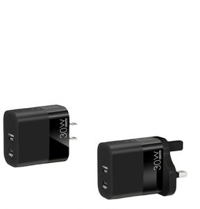 Cargador de Teléfono Móvil de 30W 2PD+tipo-c con Cabezal de Carga Dual PD para Reino Unido, Estados Unidos y Europa, para Carga Rápida de Móviles - Product Image 6