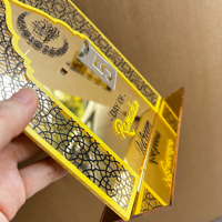 Calendrier de compte à rebours du Ramadan en acrylique, ornement de table, noir et or, motif géométrique islamique, inscription Ramadan Kareem pour la décoration de table