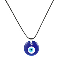 Collier bleu turc verre cuir corde mauvais œil collier pour femmes hommes chanceux Protection collier