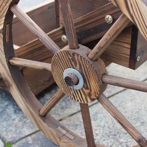 フラワーカートハーフバレルワゴン,プランター木製 - Product Image 6