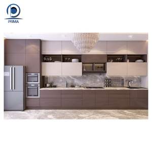 Alla moda in legno Set di mobili da <span class=keywords><strong>cucina</strong></span> lacca impiallacciatura di melamina finitura <span class=keywords><strong>cucina</strong></span> all'ingrosso con il prezzo di fabbrica - Product Image 6