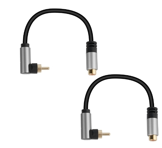 90 Degree RCA Male to Female Lead Cable, Digital Coaxial Audio Cable for Home Theater, HDTV, DVD, Amplifiers, Subwoofer, Speaker