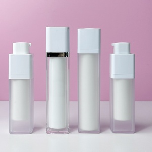 Luxury Replaceable Square Airless <b>Pump</b> <b>Bottle</b> 30ml 50ml Plastic Airless Lotion <b>Bottle</b> for Sunscreen Cosmetics - Product Image 2