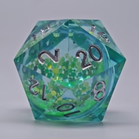 Dadu Resin Liquid Core Flowsand 35mm D20 Grosir untuk Permainan Meja DND RPG