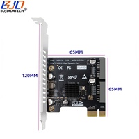Tarjeta Adaptadora de Expansión PCIe X1 PCI-E 1X a 2 * USB 3.2 de 19 Pines, Nueva de Fábrica, Chip VL805 de 5 Gbps para Panel Frontal de Escritorio