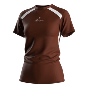 <b>Women</b> Fitness T Shirt Crew Neck Moisture Wicking Breathable Fabric with <b>Mesh</b> Underarm Ergonomic Cut Sports <b>Top</b> - Product Image 1
