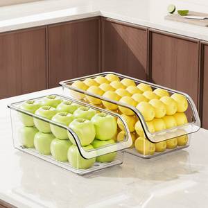 Caja de Almacenamiento Transparente para Refrigerador, de Plástico de Grado Alimenticio, para Huevos, Verduras y Frutas, con Ruedas - Product Image 2