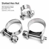 Slotted Hex Bolt Mini Hose Clamp 304 Stainless Steel Fuel Pipe Security Fastener