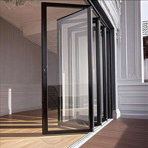 LEDOW NFRC certificado moderno exterior aluminio vidrio marco de acero puerta plegable resistente a la intemperie plegable para aplicación en la sala de estar - Product Image 1