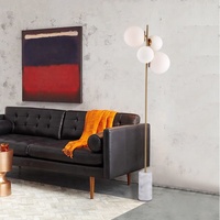 Lampe sur pied moderne en verre, avec base en marbre, globe Mid generation
