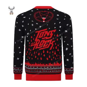 Nanteng Fabricante personalizado Cuello redondo Punto Gráfico Lana Cachemira Ugly Christmas Sweater
