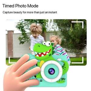 Appareil photo numérique X36S Mini double objectif 1080P, adorable jouet selfie pour enfants avec capteur d'image CMOS motif dinosaure, cadeau idéal - Product Image 2