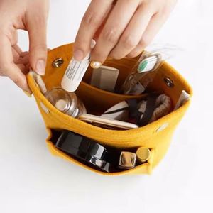 Women Felt Travel Insert Organizer <b>Handbag</b> Hot Organizer Insert Bag Purse Large <b>Liner</b> Lady Makeup Cosmetic Bag Female Tote - Product Image 4
