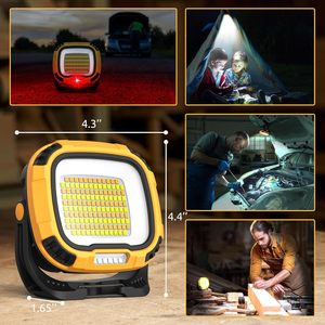Lampe de travail magnétique rechargeable à LED avec support, 18 modes, 1200LM, super lumineuse, portable, lampe de travail USB WADE-JS081 pour R - Product Image 5
