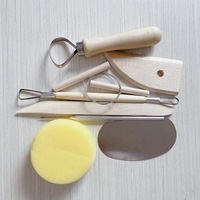 Offre Spéciale 8 pièces outil de sculpture en argile manche en bois poterie sculpture Kit d'outils outils essentiels en argile céramique pour débutant