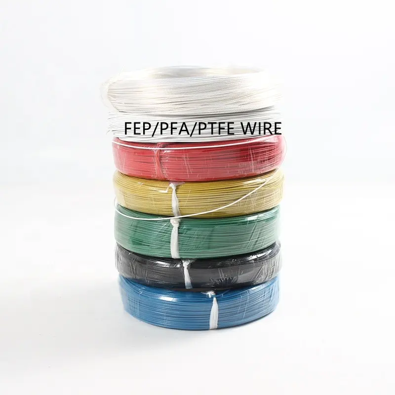 Cable de aislamiento de alta temperatura PTFE PFA FEP, resistente, estaño estañado electrónico, cobre Chapado en plata, línea de núcleo múltiple