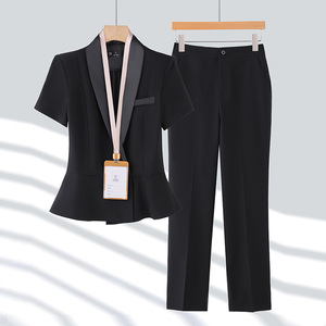 Conjunto e Blazers Femininos de Verão de Alta Qualidade e Profissional, Finos e de Manga Curta para Trabalho em Recepção de Hotel e Uso Profissional de Beleza - Product Image 6