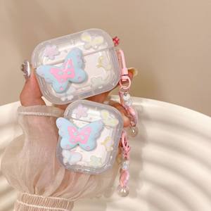 Joli étui pour écouteurs <span class=keywords><strong>papillon</strong></span> 3D avec porte-clés pour <span class=keywords><strong>AirPods</strong></span> 1 2 3 4 3e <span class=keywords><strong>coque</strong></span> souple pour <span class=keywords><strong>AirPods</strong></span> Pro 2 Pro2 étuis de protection - Product Image 2