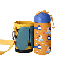 Hot New Design enfants mignon abeille forme 14oz cuir bouteille d'eau sac pour enfants bouteille avec bretelles